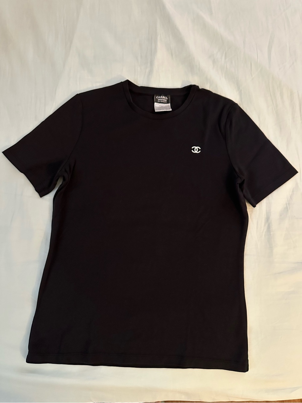 Chanel uniform black shirt Cotton Mercerised women T-Shirt - Size S